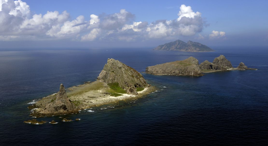 Minamikojima, Kitakojima and Uotsuri islands, part of the five main islands in the Senkaku group in the East China Sea, on September 11, 2013.
