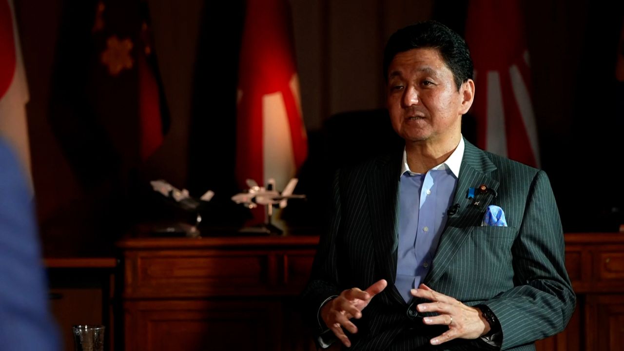 Japanese Defense Minister Nobuo Kishi during an interview with CNN in September.