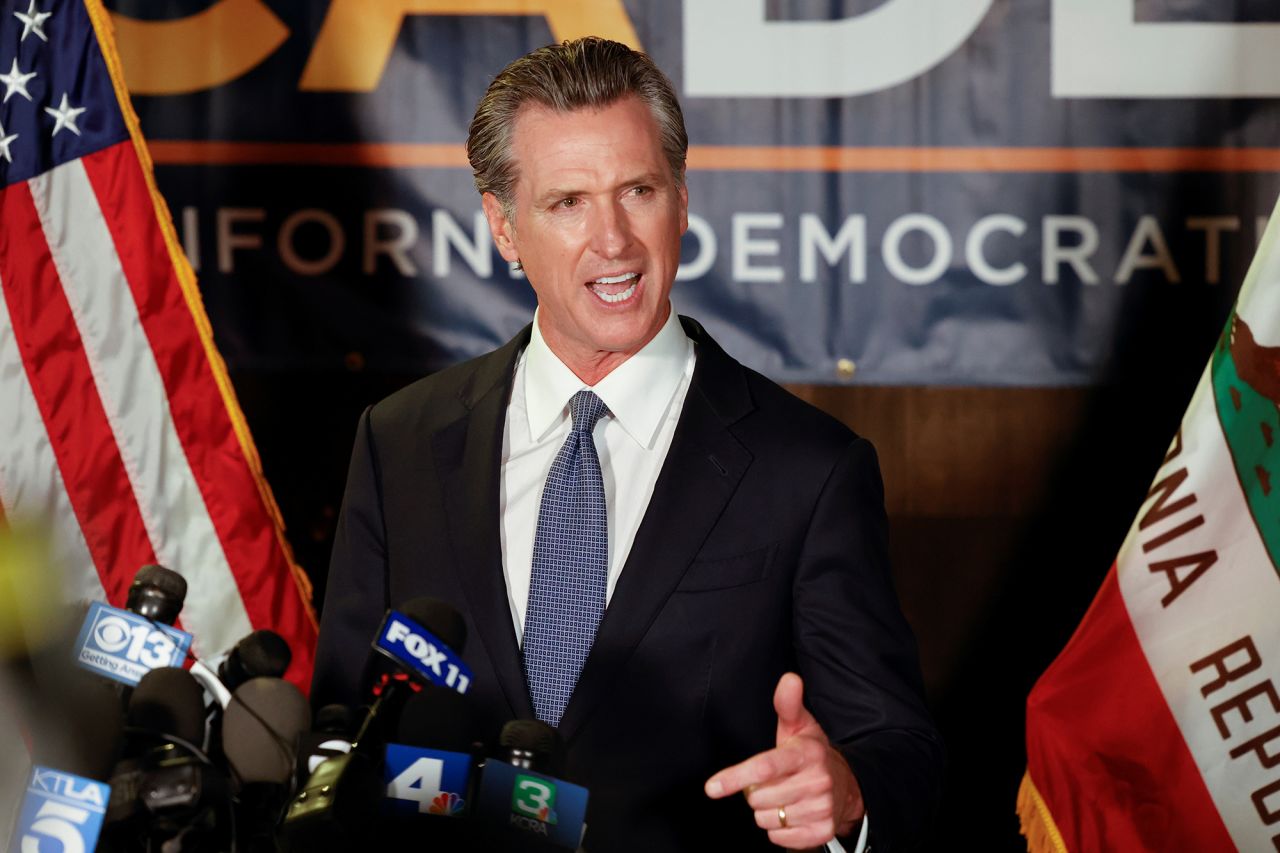 California Gov. Gavin Newsom makes an appearance after the polls closed in his recall election on Tuesday, September 14. The recall effort was born in partisan anger over his pandemic response, <a href="https://www.cnn.com/2021/09/14/politics/gavin-newsom-california-recall/index.html" target="_blank">but it ended with a vote of confidence in his strategy to combat it.</a> Newsom was bolstered by a robust turnout among Democrats, who outnumber Republicans nearly two to one in the Golden State but had initially appeared disinterested in the race.