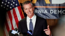 California Governor Gavin Newsom speaks after the polls close on the recall election, at the California Democratic Party headquarters in Sacramento, California, U.S., September 14, 2021.  REUTERS/Fred Greaves