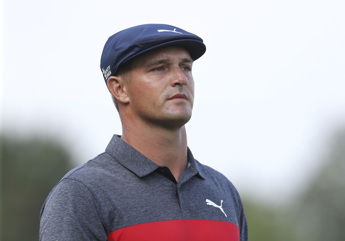 DeChambeau looks on from the 17th tee during the final round of the BMW Championship.