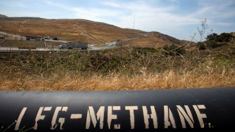 A pipeline that moves methane gas from the Frank R. Bowerman landfill to a power plant in Irvine, California.