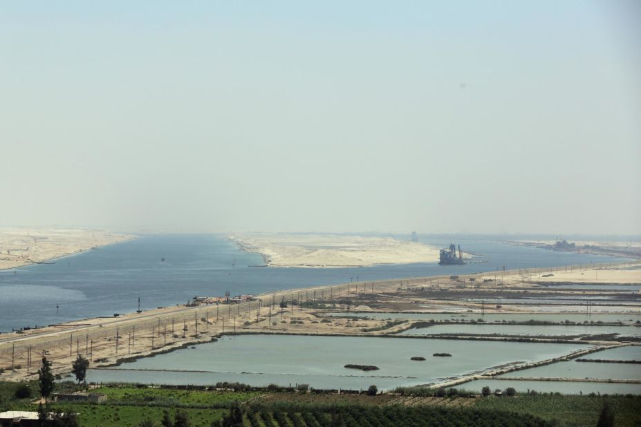 This image shows the two channels of the Suez Canal during the opening ceremony of the expansion in 2015. The new 35-kilometer channel was designed to increase the capacity of ships. Further improvement will be <a href="https://edition.cnn.com/2021/01/14/africa/gallery/africa-infrastructure-projects-hnk-spc-intl/index.html" target="_blank">vital</a> for economic growth in the coming decade. 