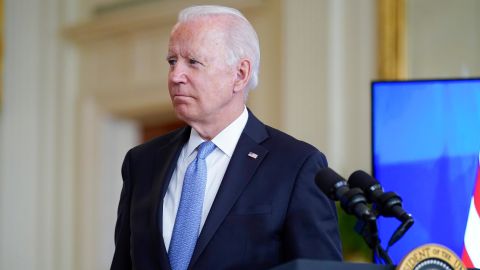 President Joe Biden, listens as he is joined virtually by Australian Prime Minister Scott Morrison and British Prime Minister Boris Johnson, to speak about a national security initiative from the East Room of the White House in Washington, Wednesday, Sept. 15, 2021.
