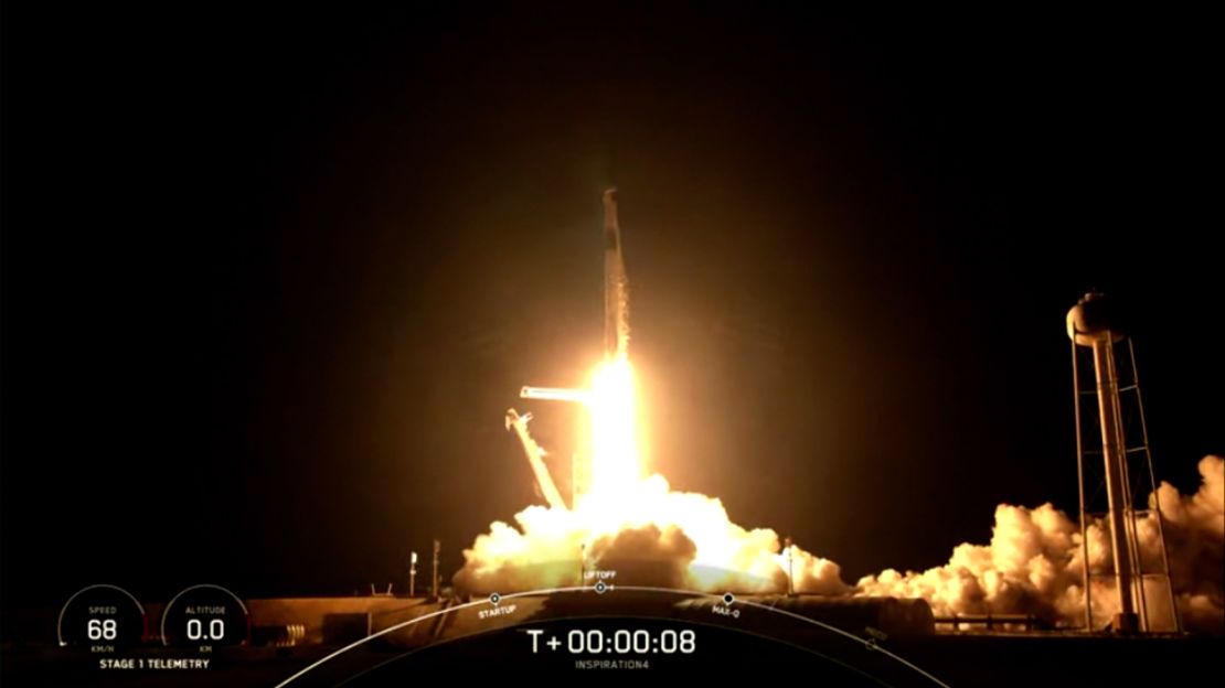 A SpaceX rocket carries the first-ever all-tourist crew into orbit.