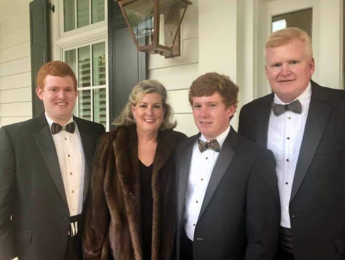 Alex Murdaugh poses with his wife, Maggie, and sons Buster, left, and Paul, second from right.