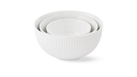 Ribbed Ceramic Mixing Bowls, Set of 3
