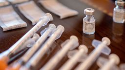 Pfizer-BioNTech Covid-19 vaccines at a senior living facility in Worcester, Pennsylvania, U.S., on Wednesday, Aug. 25, 2021. Pfizer Inc. and BioNTech SE are seeking full U.S. approval for a Covid-19 booster shot for people 16 and older, asking regulators to sign off on a third dose to quell a rise in infections among vaccinated people. Photographer: Hannah Beier/Bloomberg via Getty Images