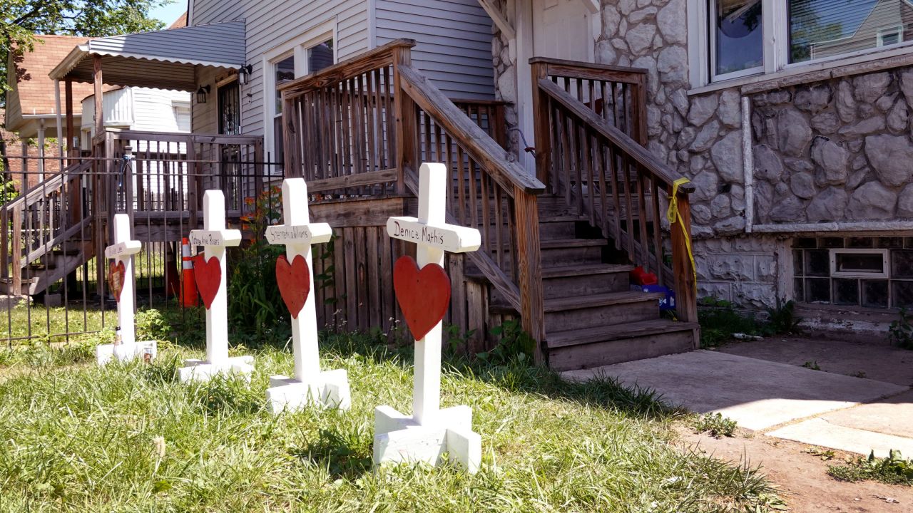 Four people were killed and four wounded in a mass shooting at this Chicago house in June. 