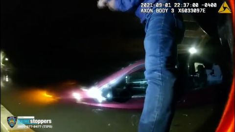 Footage from the officer's body-worn camera shows how high the water had risen when they reached the driver.
