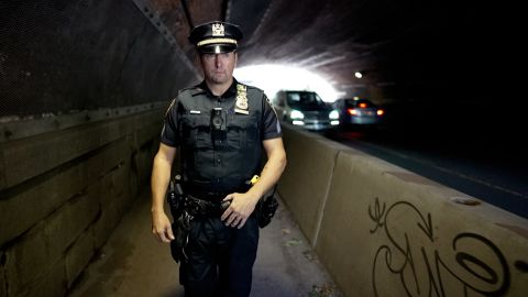 Sgt. Matt Moschetto, a 19-year veteran of the force, revisits the tunnel where the rescue happened.