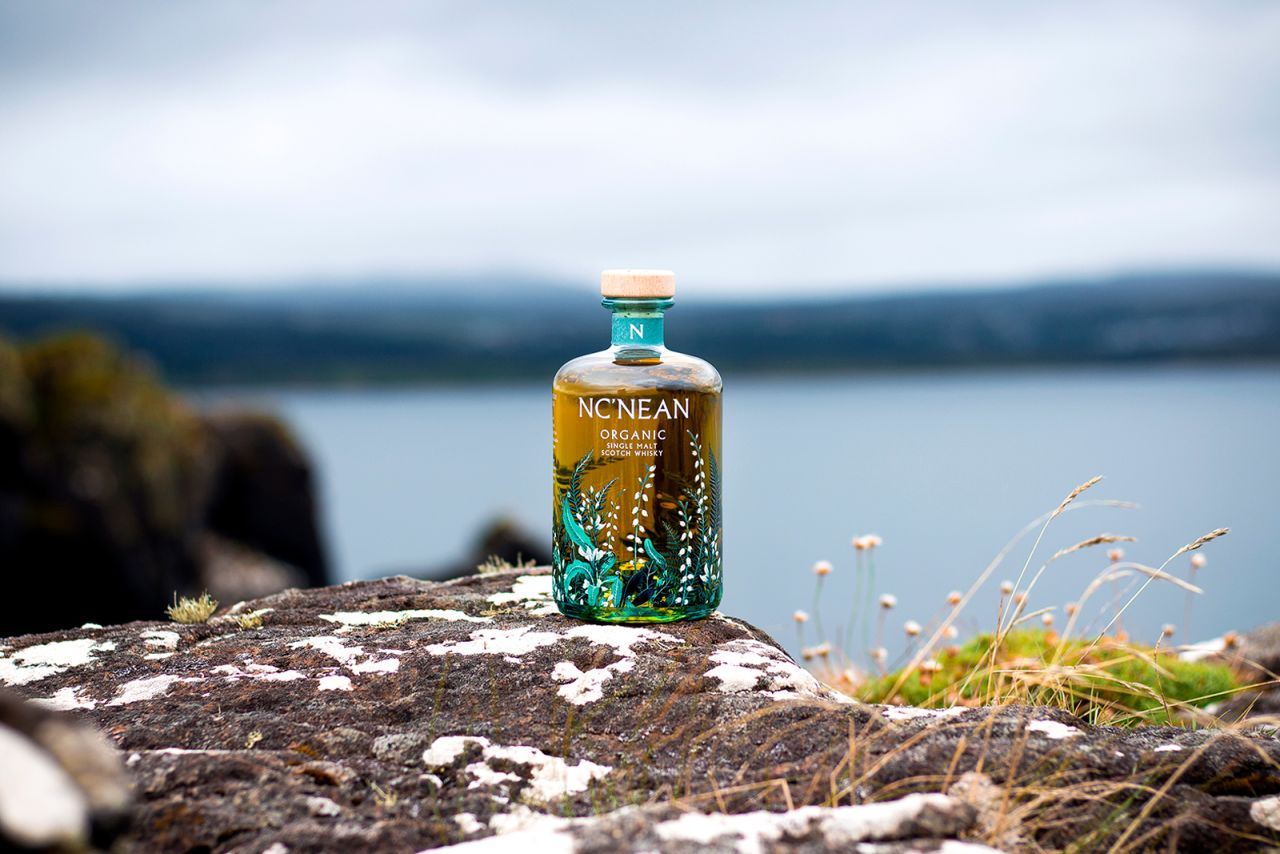 <a href="https://ncnean.com/" target="_blank" target="_blank">Nc'Nean Distillery</a> in Scotland produces whisky with organic barley in a distillery powered by renewable energy. It also uses 100% recycled clear glass bottles, which it says is a "first in Scotch whisky." 