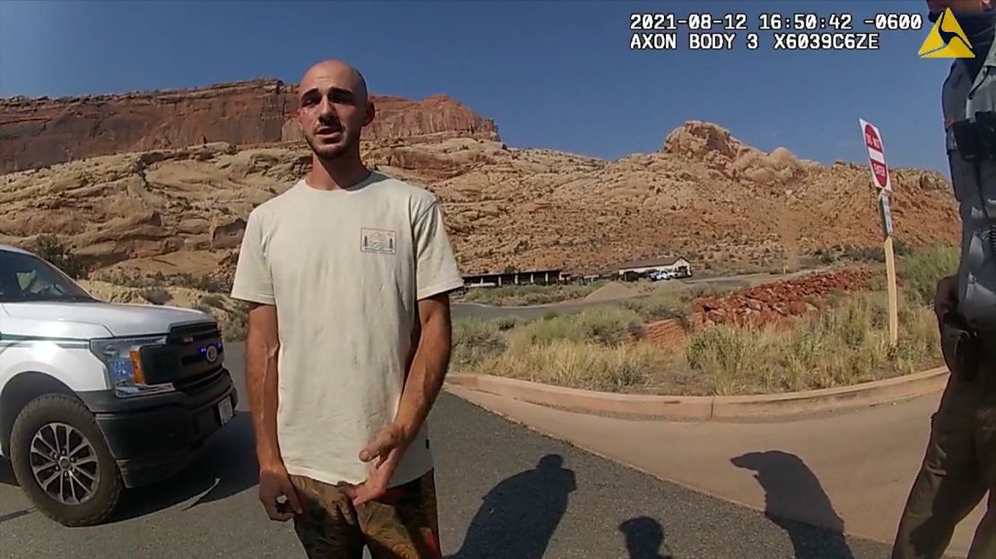 Bodycam footage from the Moab Police Department shows them talking with Brian Laundrie, who had several scratches on his face and arm.