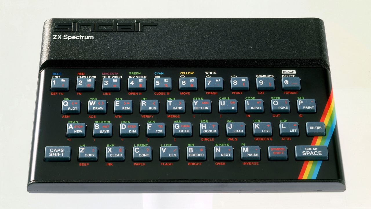 The ZX Spectrum, released in 1982, boosted the popularity of computer games in the UK. 