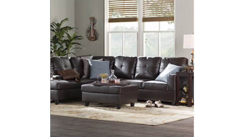 Wayfair brown store leather couch