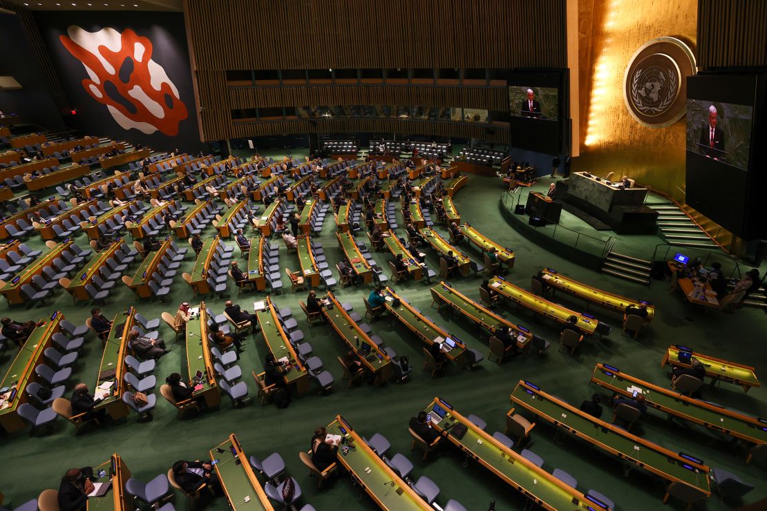 Inside the UN's General Assembly hall.