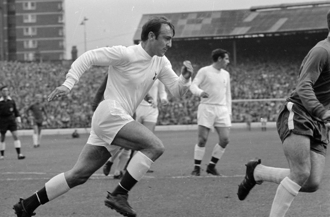 Jimmy Greaves playing for Tottenham in 1968.
