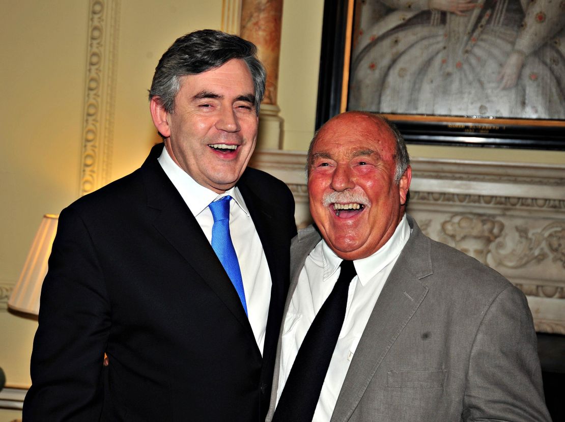 Jimmy Greaves collecting his World Cup winners medal in 2009 from then Prime Minister Gordon Brown.