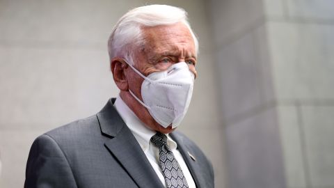 House Majority Leader Steny Hoyer of Maryland walks to a Democratic caucus meeting at the Capitol on August 23, 2021 in Washington, DC.