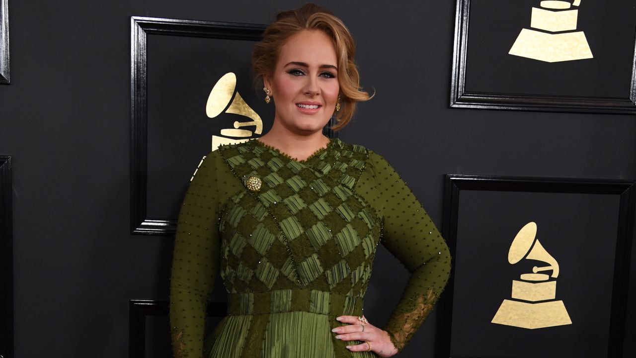 Adele arrives for the 59th Grammy Awards pre-telecast on February 12, 2017.