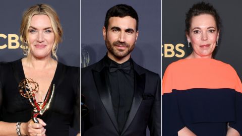 (From left) Kate Winslet, Brett Goldstein and Olivia Colman won acting Emmys last Sunday.
