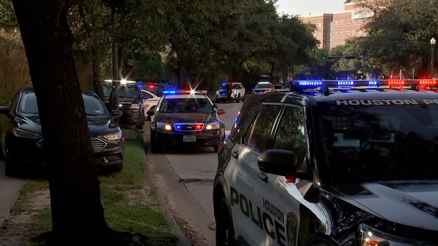 Police are responding to reports of two officers shot in Houston.