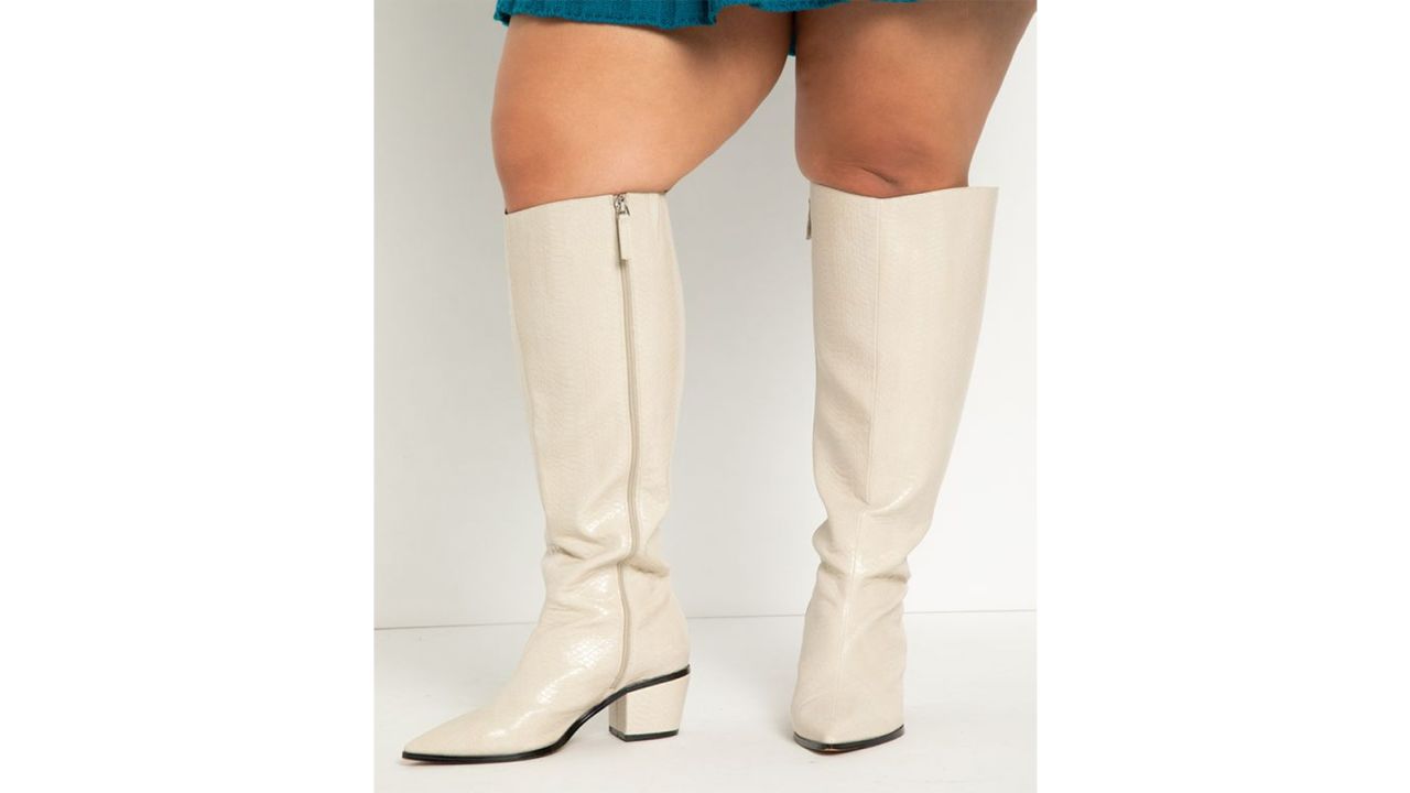 Eloquii Glimmer Embossed Snake Boot