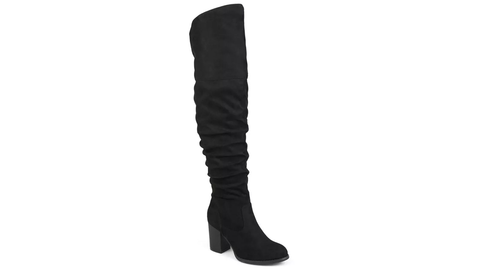 Women Knee High Boots Mid Calf Stiletto Heel Zip Boots Suede Stretch Boots Shoes
