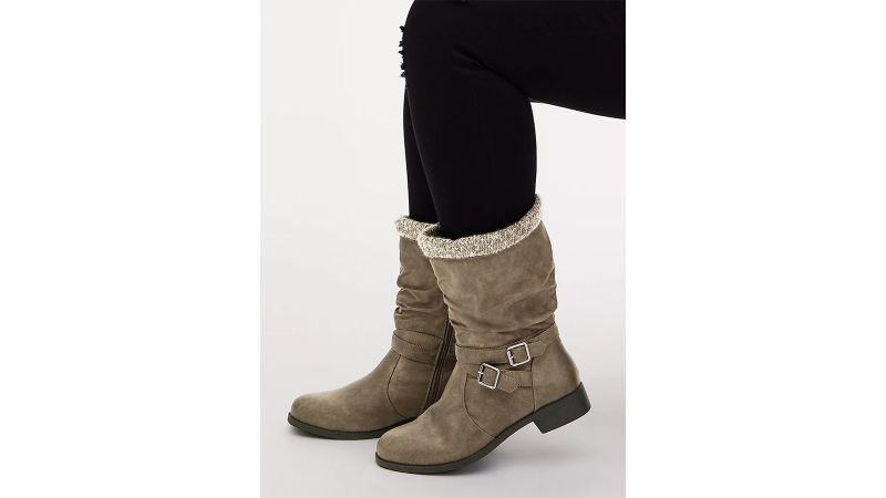 Womens Winter Outdoor Ankle Boots，Lace-up Wedges Boots Wide Calf，Tassel High Heel Snow Boots Shoes