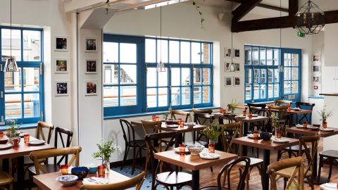 Inside London restaurant Imad's Syrian Kitchen.