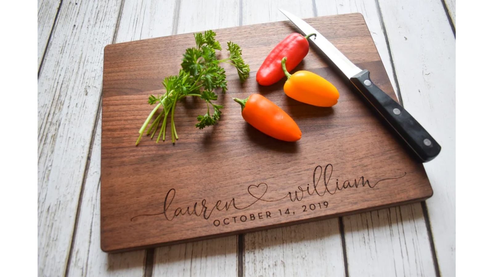 Small Personalized Wood Cutting Board - Unique Wedding Gift- 5th