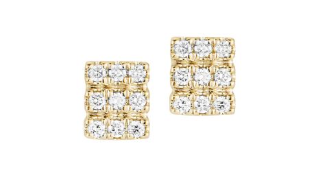 Dana Rebecca Designs Alexa Jordyn Triple Row Diamond Stud Earrings