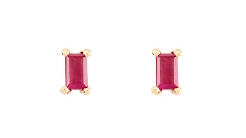 Jennie Kwon Ruby Baguette Stud