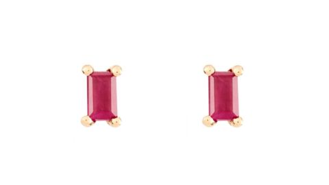 Jennie Kwon Ruby Baguette Stud