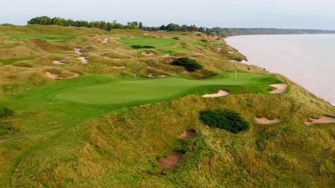 The par 3 12th hole at Whistling Straits.
