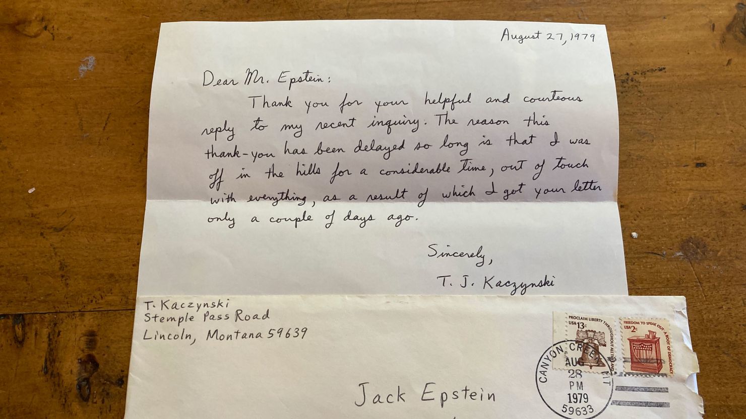 Epstein discovered the letters last month while he was cleaning out his attic. 