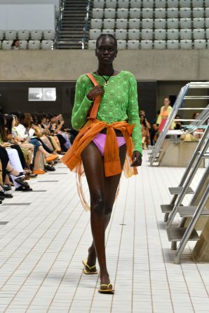 Rejina Pyo's collection was filled summertime hues like fuchsia, apple green and sunset orange.<br />