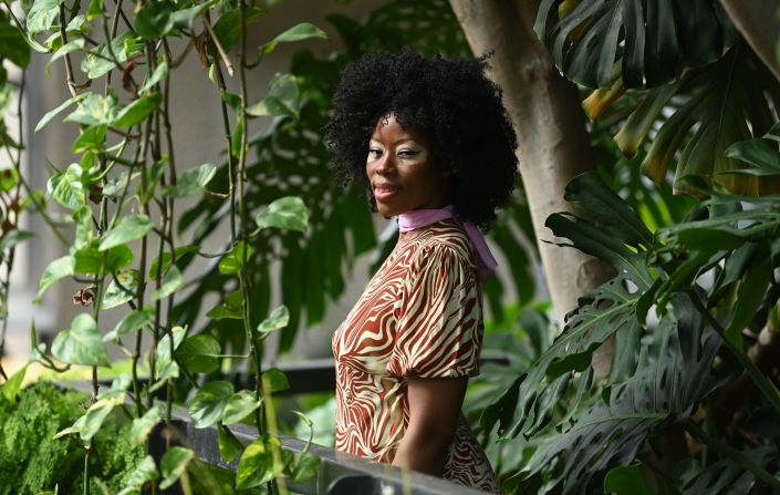 The vintage-influenced Rixo presentation had models dotted in and among the verdant tropical foliage of the Barbican Conservatory.