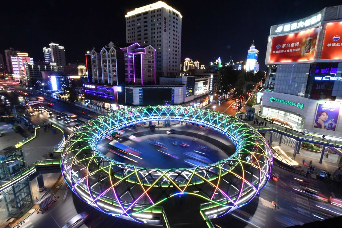 A ring-shaped pedestrian bridge in Kunming is among the 87 shortlisted structures.