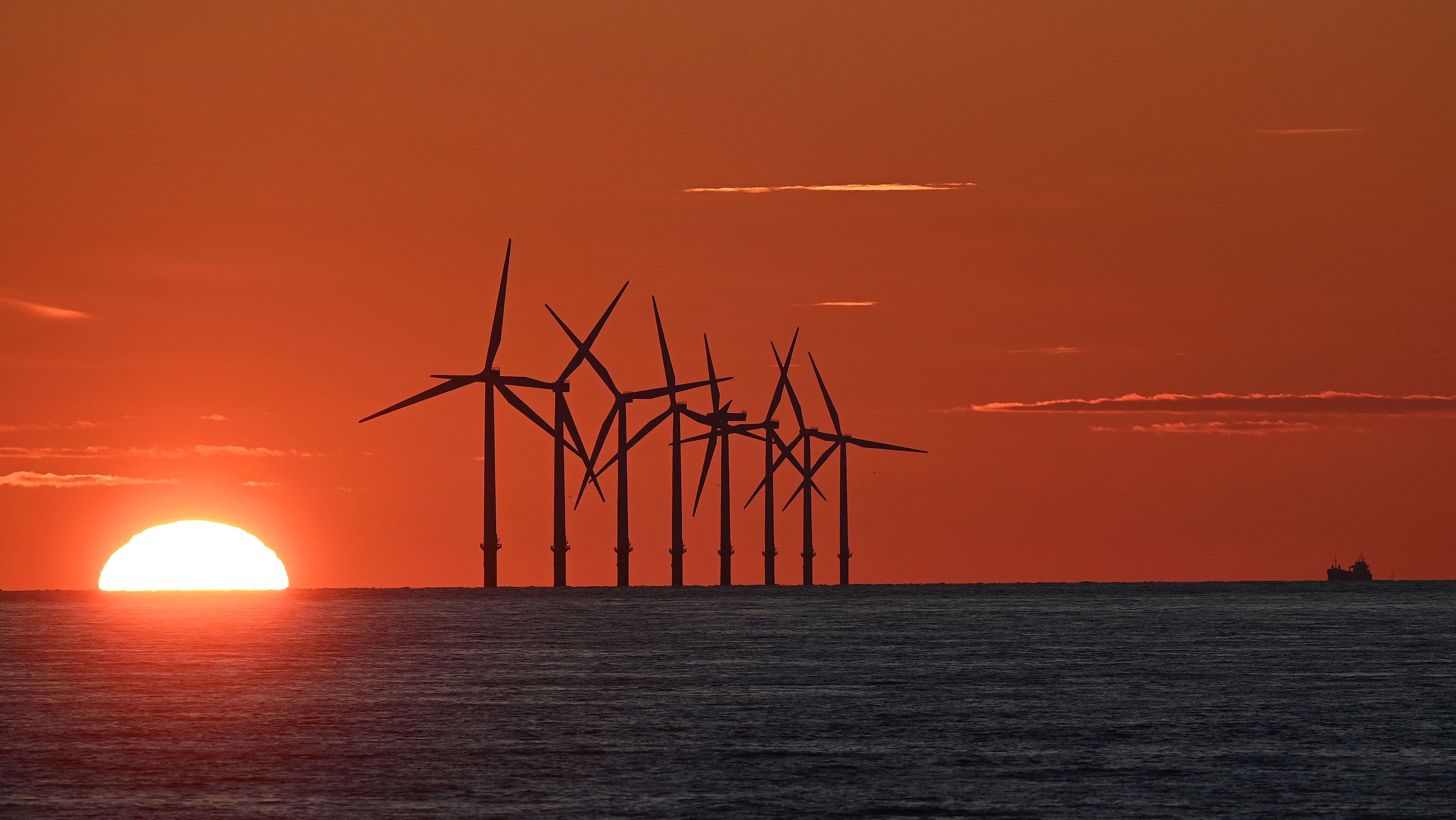 The Burbo Bank Offshore Wind Farm in north west England. 