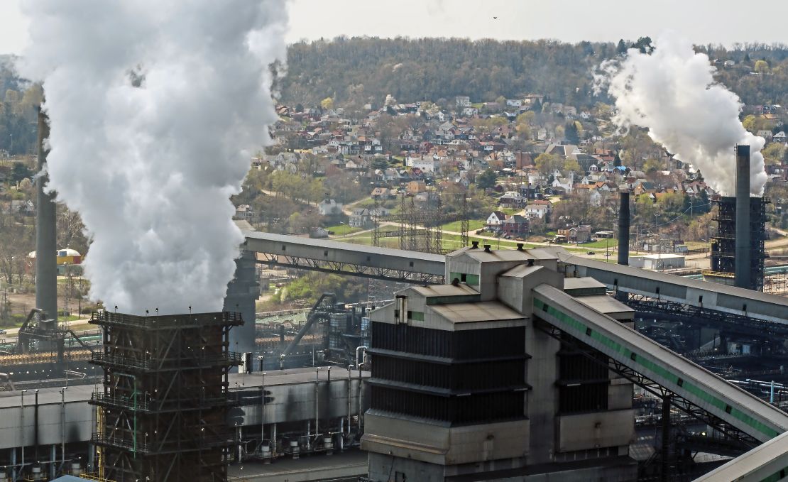 Clairton Coke Works in Clairton, Pennsylvania, where the Allegheny County Health Department issued an air pollution watch in April for the Mon Valley after air quality readings showed an unexpected increase in PM 2.5.