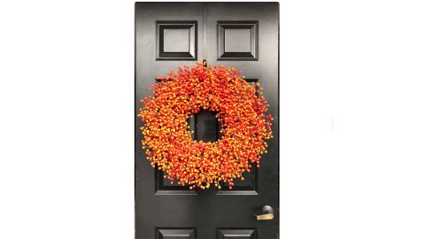 ElegantWreath Orange Weatherproof Berry Wreath