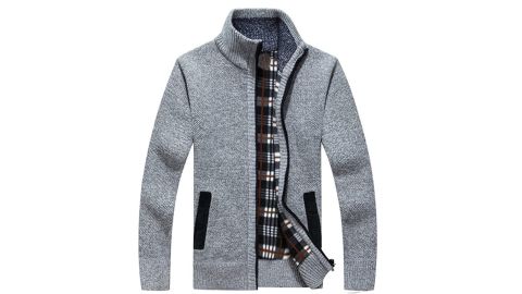 LemonGirl Mens Casual Slim Full Zip Knitted Cardigan Sweater