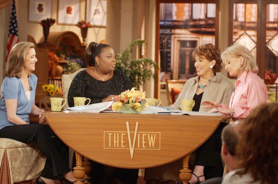 Meredith Vieira, Star Jones, Joy Behar and Barbara Walters on the set of "The View."