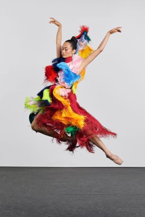 Movement was key to Halpern's new collection. The American designer shot his fashion film at the Royal Opera House in London, where professional ballet dancers helped bring the clothes to life.