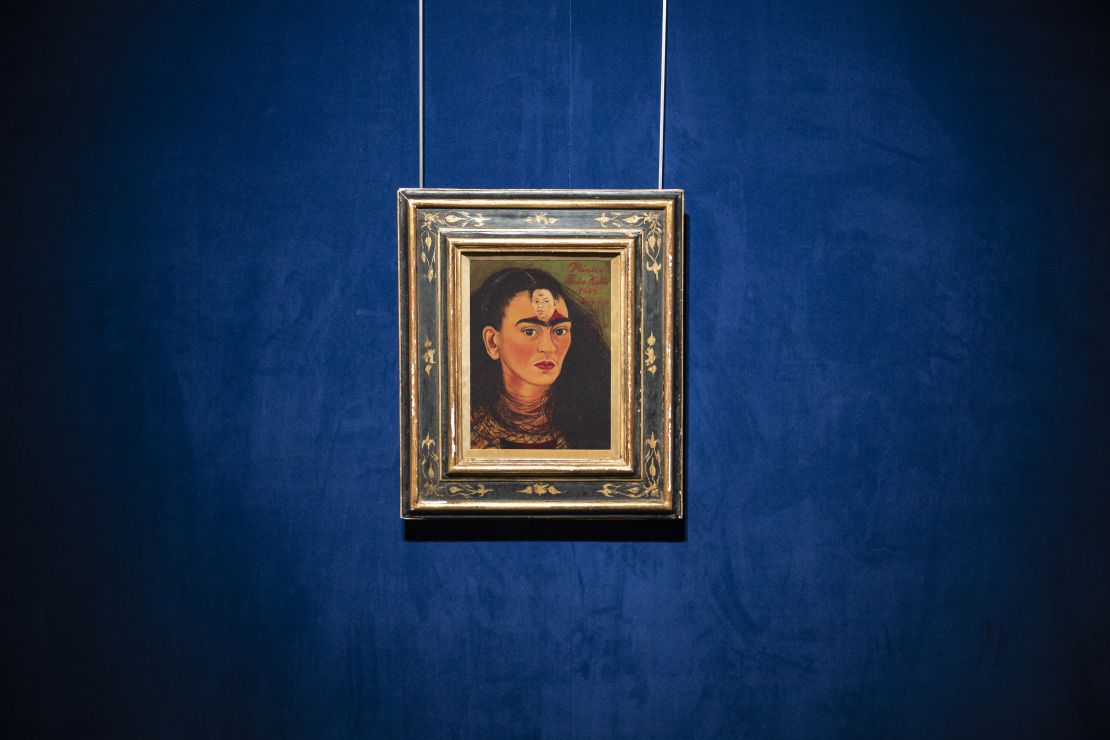 Kahlo painted the self-portrait in 1949, five years before her death.