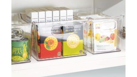 mDesign Plastic Kitchen Pantry Cabinet, Refrigerator or Freezer Food Storage Bin