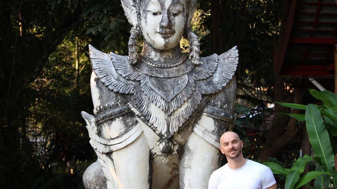 <strong>Exploring the globe: </strong>Nieto Carvajal says the couple love the "freedom" of not being tied down. "You're exploring new cultures and new people, and it's so exciting," he tells CNN Travel. Here's Nieto Carvajal in Chiang Mai, Thailand in 2019.