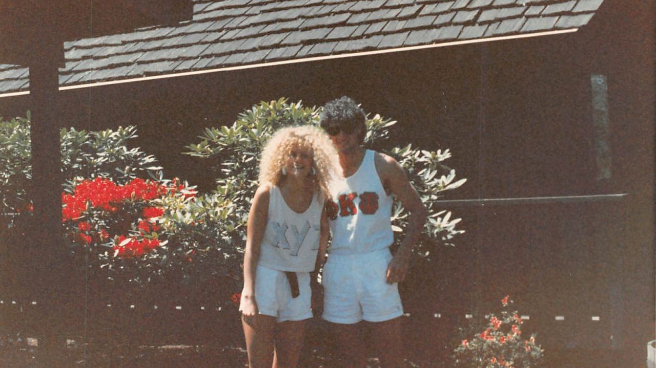 <strong>College sweethearts</strong>: In 1985, Dorte started studying at the University of Oregon, which Greg also attended. Here they are in Oregon right after Dorte started her studies.