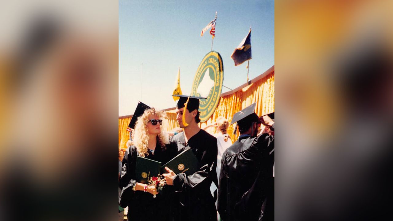 <strong>College graduation: </strong>The couple graduated together in 1988.
